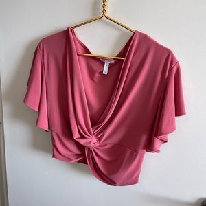Pink crop top blouse